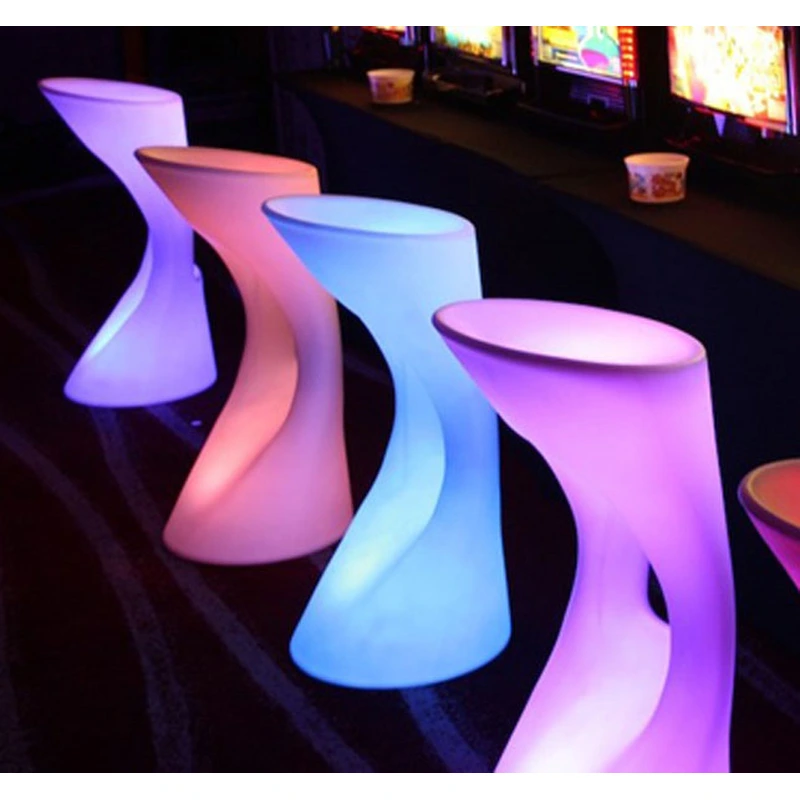 mesa alta y taburetes led | mayorista de sillas de muebles de bar led