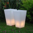 solar lighted flower pots | outdoor light up plant pots wholesale
