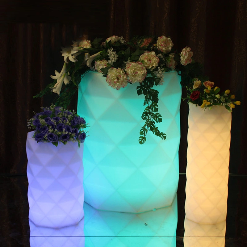 lighted flower pots outdoor | Solar Led Flower Pot Factory