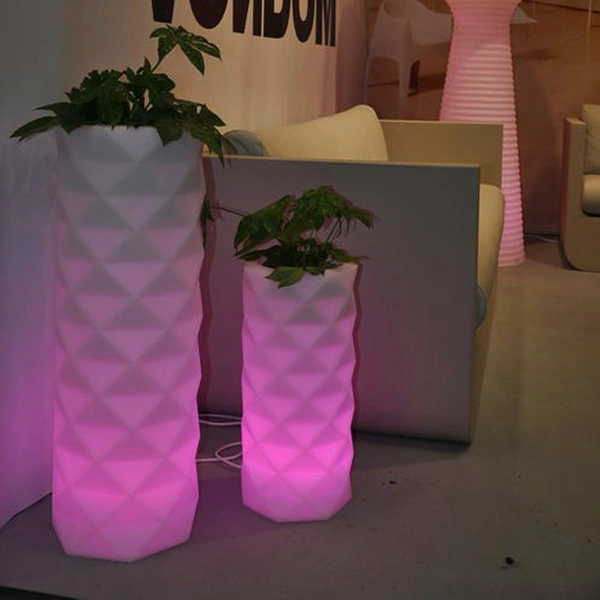 lighted flower pots outdoor | Solar Led Flower Pot Factory