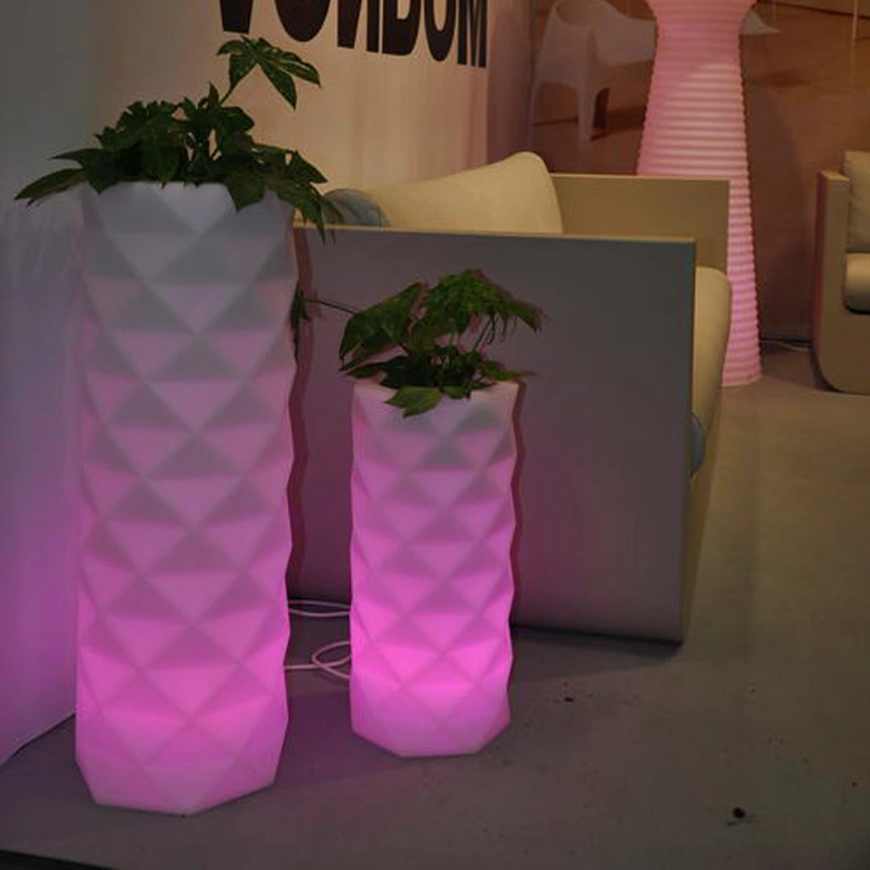lighted flower pots outdoor | Solar Led Flower Pot Factory