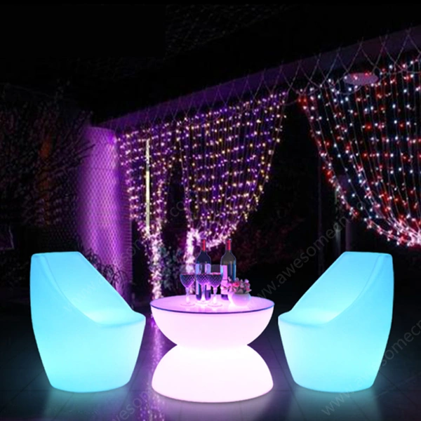 mesa de té con luz led | mesa auxiliar iluminada | mesa iluminada