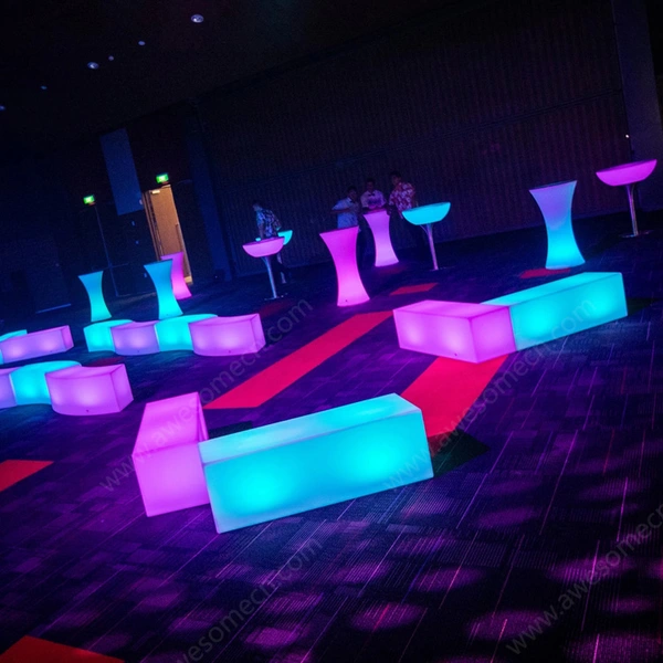 banc lumineux pour événements | banc led usine de meubles de patio