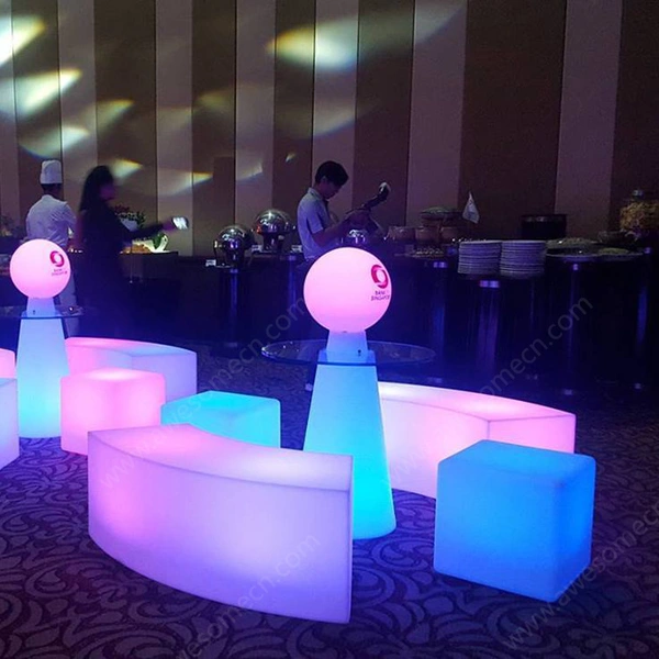 proveedor chino de muebles de jardín iluminado | banco curvo led