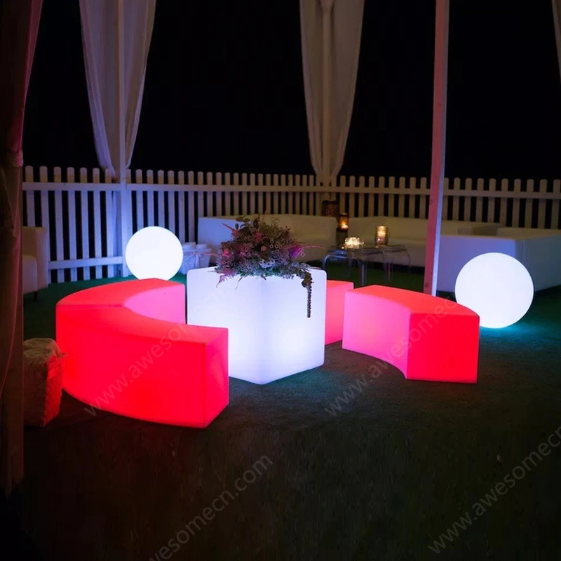 proveedor chino de muebles de jardín iluminado | banco curvo led