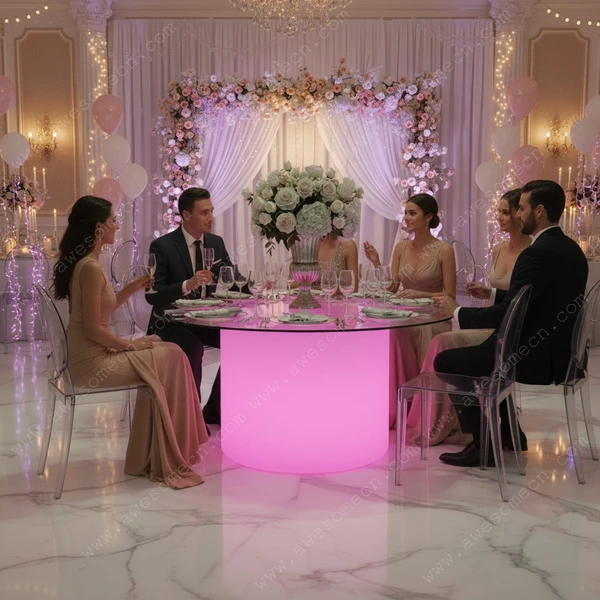 Glow LED Furniture Factory | LED Light up Round Banquet Table