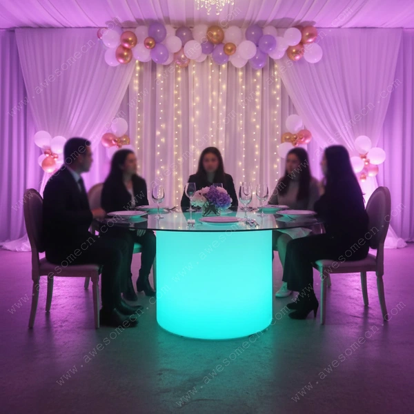 Glow LED Furniture Factory | LED Light up Round Banquet Table