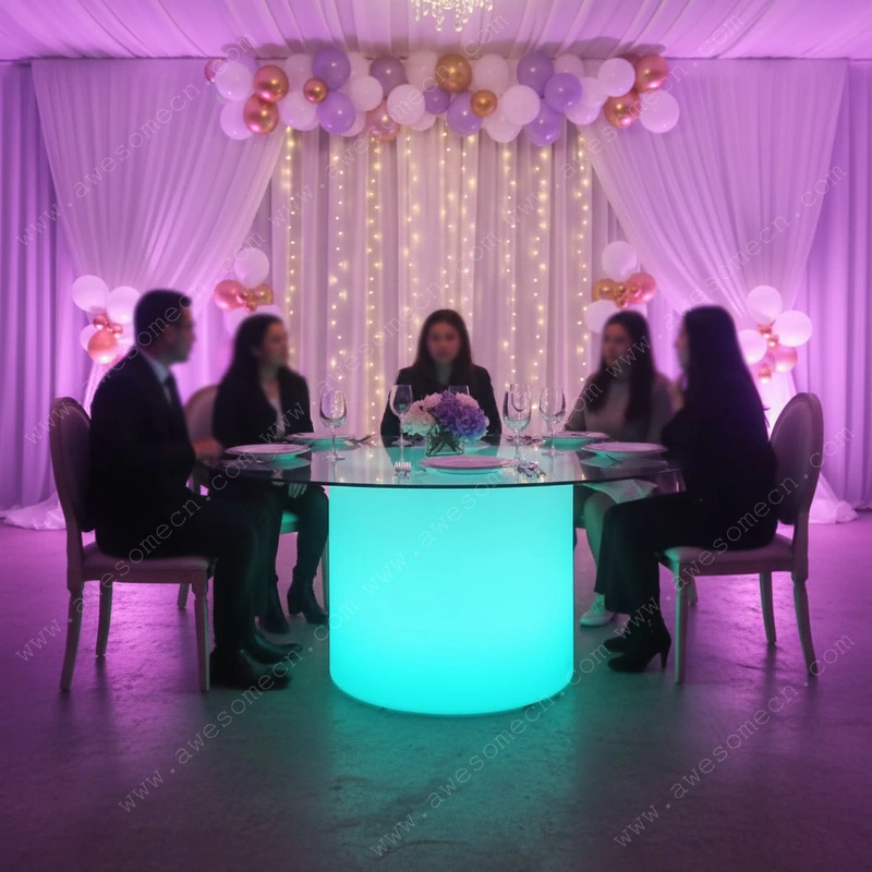 Glow LED Furniture Factory | LED Light up Round Banquet Table