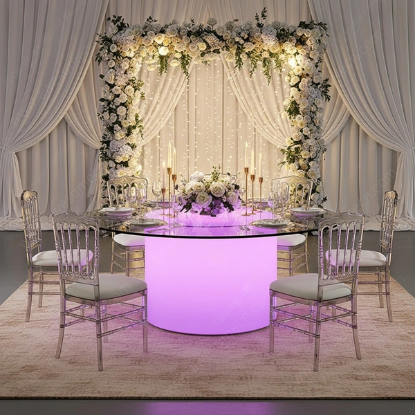 Glow LED Furniture Factory | LED Light up Round Banquet Table