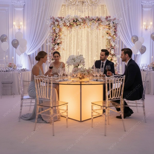 Glow LED Furniture Factory | Folding Event Led Dining Table