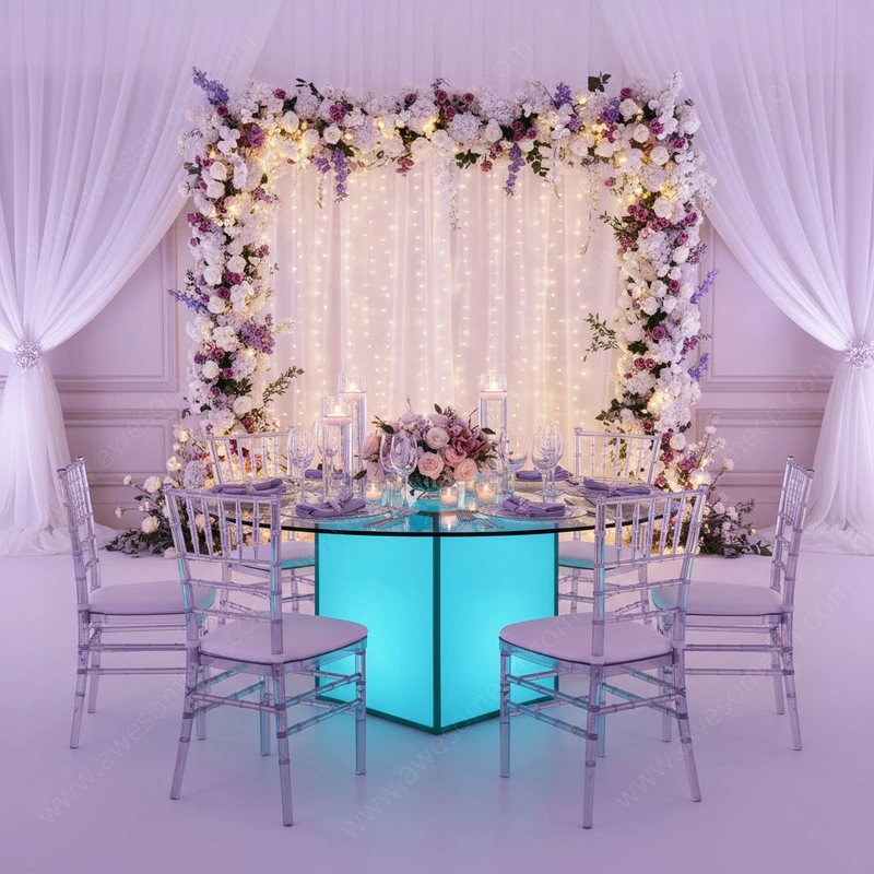 Glow LED Furniture Factory | Folding Event Led Dining Table