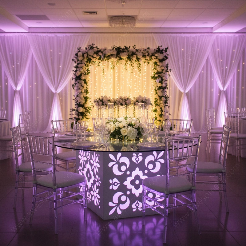 Unique Glow LED Furniture | Foldable Wedding Led Banquet Table
