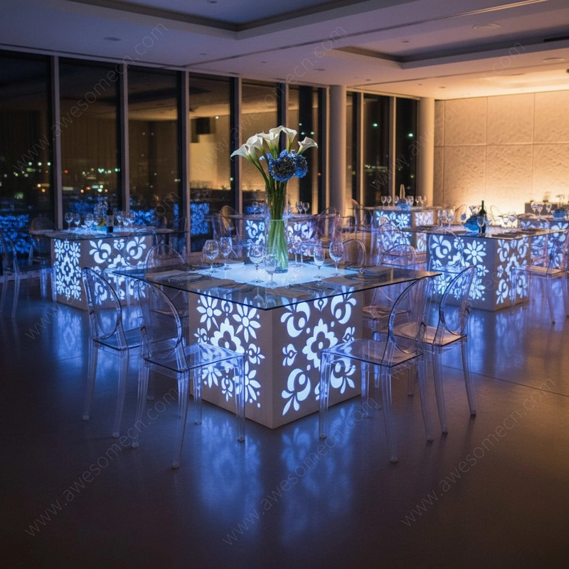 Unique Glow LED Furniture | Foldable Wedding Led Banquet Table