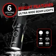 axefury Flashlight, Magnetic LED Flashlight, Super Bright Tactical Flashlight, Cob workLight, 6 Modes, Max 700 Lumens A5 Flashlight for Outdoor Camping, Emergency（Not Including Batteries） Gift