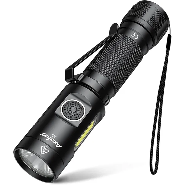 axefury Flashlight, Magnetic LED Flashlight, Super Bright Tactical Flashlight, Cob workLight, 6 Modes, Max 700 Lumens A5 Flashlight for Outdoor Camping, Emergency（Not Including Batteries） Gift