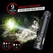 axefury Flashlight, Rechargeable Magnetic LED Flashlight High Powered 1300 Lumens,Tactical LED Light Torch COB Work Light,9 Modes,IP67 Outdoor Gear A7