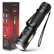 axefury Flashlight, Magnetic LED Flashlight, Super Bright Tactical Flashlight, Cob workLight, 6 Modes, Max 700 Lumens A5 Flashlight for Outdoor Camping, Emergency（Not Including Batteries） Gift