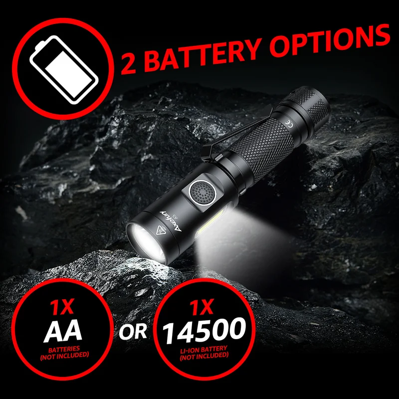 axefury Flashlight, Magnetic LED Flashlight, Super Bright Tactical Flashlight, Cob workLight, 6 Modes, Max 700 Lumens A5 Flashlight for Outdoor Camping, Emergency(Not Including Batteries) Gift