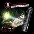 axefury Flashlight, Rechargeable Magnetic LED Flashlight High Powered 1300 Lumens,Tactical LED Light Torch COB Work Light,9 Modes,IP67 Outdoor Gear A7