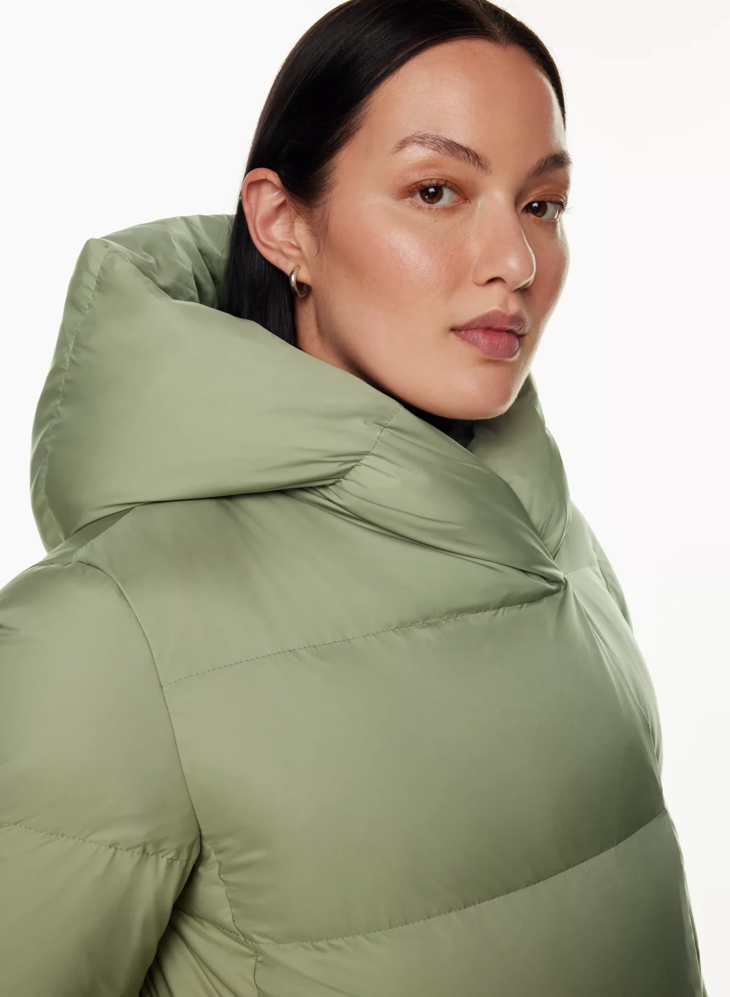 Women’s Mid-Length White Duck Down Jacket: Warm, Hooded, Korean Style
