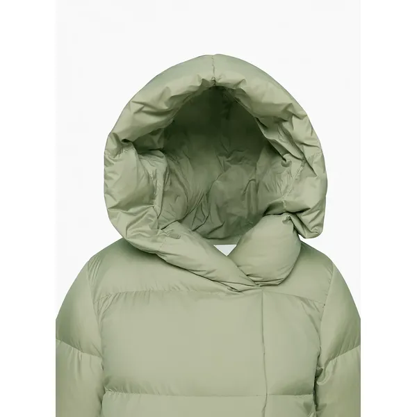 Women’s Mid-Length White Duck Down Jacket: Warm, Hooded, Korean Style