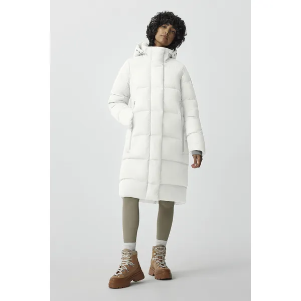 Women’s Mid-Length White Duck Down Winter Jacket: Warm & Stylish