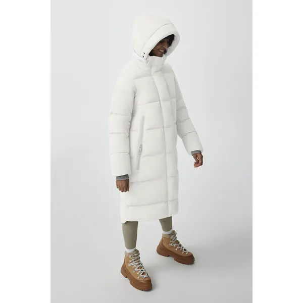 Women’s Mid-Length White Duck Down Winter Jacket: Warm & Stylish