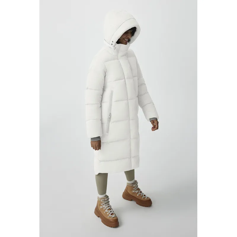 Women’s Mid-Length White Duck Down Winter Jacket: Warm & Stylish