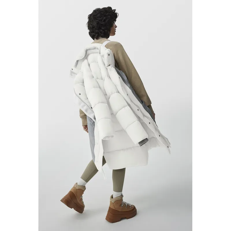 Women’s Mid-Length White Duck Down Winter Jacket: Warm & Stylish