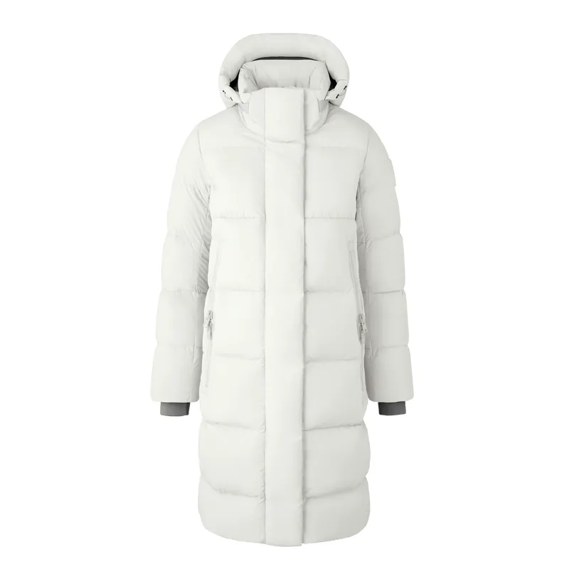 Women’s Mid-Length White Duck Down Winter Jacket: Warm & Stylish