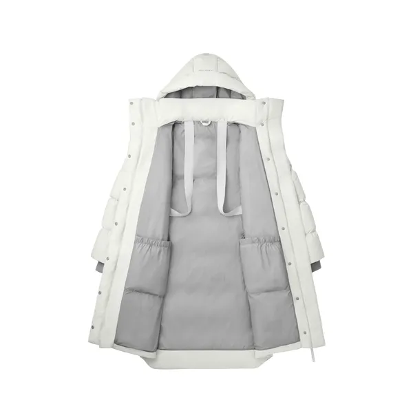 Women’s Mid-Length White Duck Down Winter Jacket: Warm & Stylish