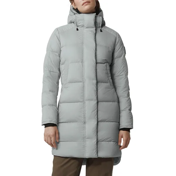 Newest Style Long Sleeve Bubble Puffer Jackets for Women: Navy Blue Shiny Quilted Winter Jackets