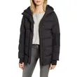 Newest Style Long Sleeve Bubble Puffer Jackets for Women: Navy Blue Shiny Quilted Winter Jackets