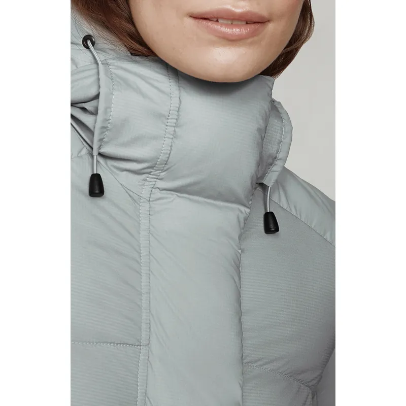 Newest Style Long Sleeve Bubble Puffer Jackets for Women: Navy Blue Shiny Quilted Winter Jackets
