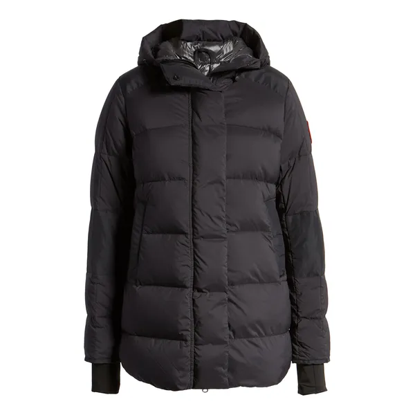 Newest Style Long Sleeve Bubble Puffer Jackets for Women: Navy Blue Shiny Quilted Winter Jackets