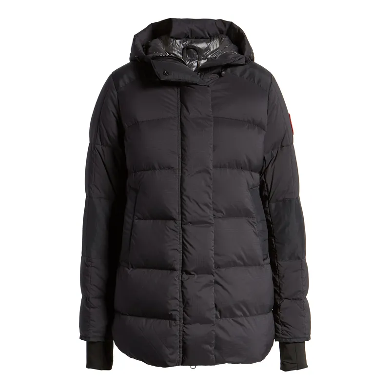 Newest Style Long Sleeve Bubble Puffer Jackets for Women: Navy Blue Shiny Quilted Winter Jackets