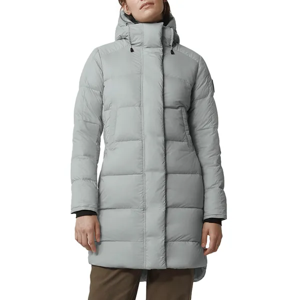 Newest Style Long Sleeve Bubble Puffer Jackets for Women: Navy Blue Shiny Quilted Winter Jackets