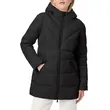 Newest Style Long Sleeve Bubble Puffer Jackets for Women: Navy Blue Shiny Quilted Winter Jackets