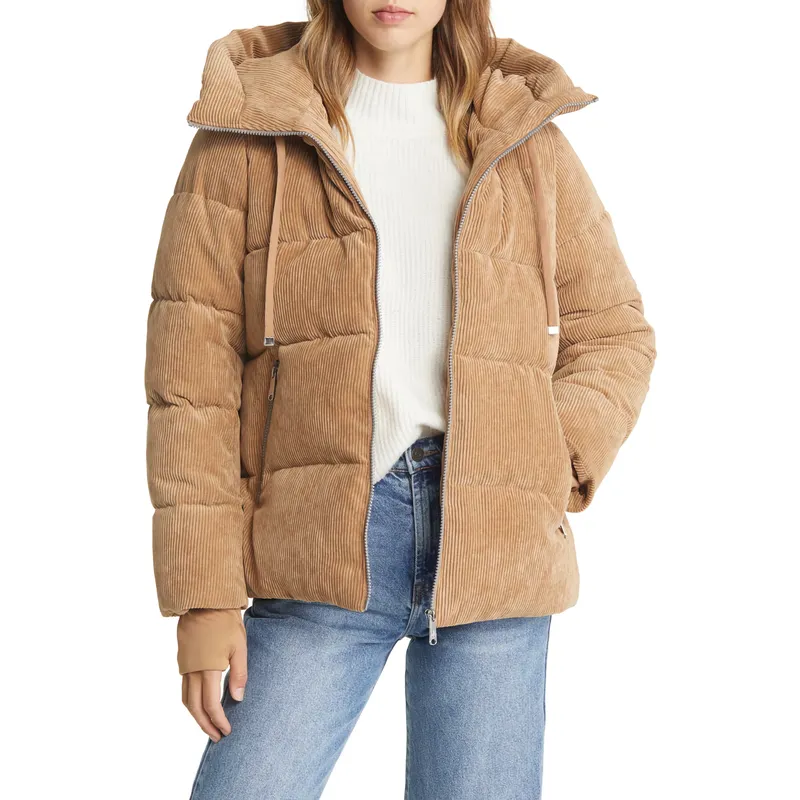 Women’s Mammoth Corduroy Down Puffer Jacket: Stylish and Warm in Cedarwood