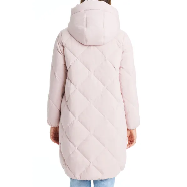 Long Sleeve Pink White Duck Down Jacket: Warm and Fashionable Outerwear
