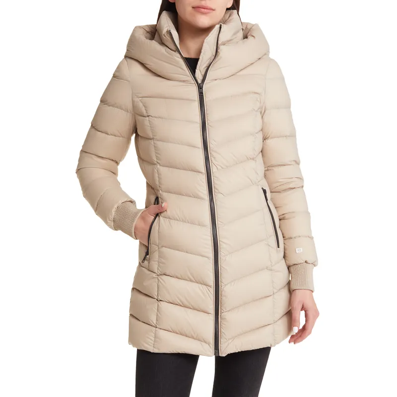 Beige Padded Down Jacket | Stylish and Warm Outerwear