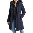 Women’s Navy Blue Mid-Length Down Jacket | White Duck Down Filling