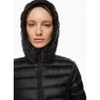 Women’s Black Hooded Cotton Coat | Short and Thin Down Padded Jacket