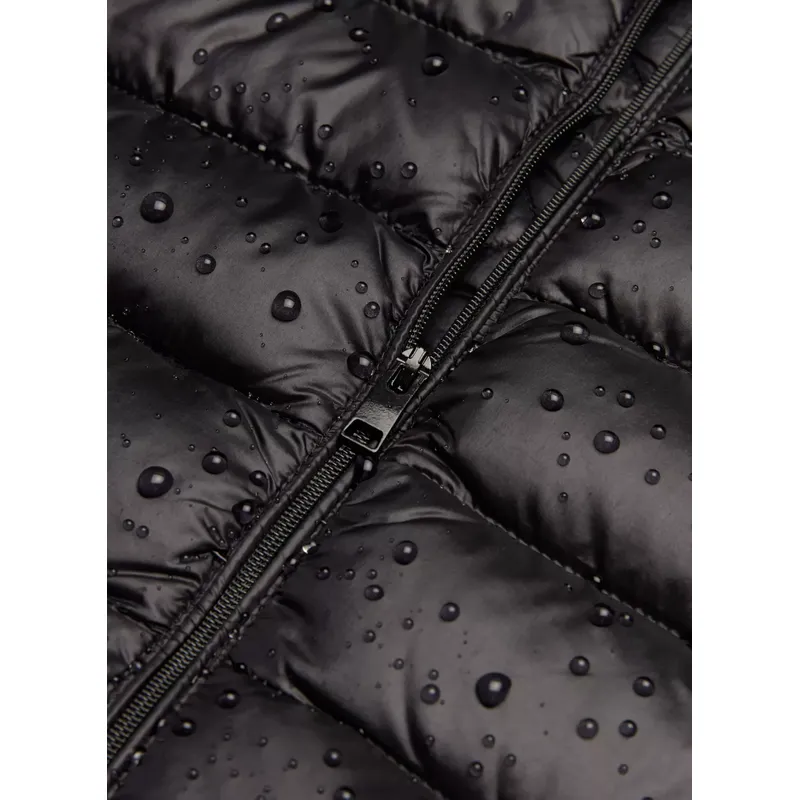 Women’s Black Hooded Cotton Coat | Short and Thin Down Padded Jacket