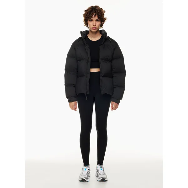 Black Lightweight Zipper Down-Filled Jacket | Stylish and Cozy Outerwear