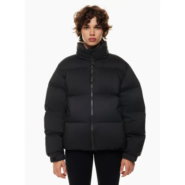 Black Lightweight Zipper Down-Filled Jacket | Stylish and Cozy Outerwear