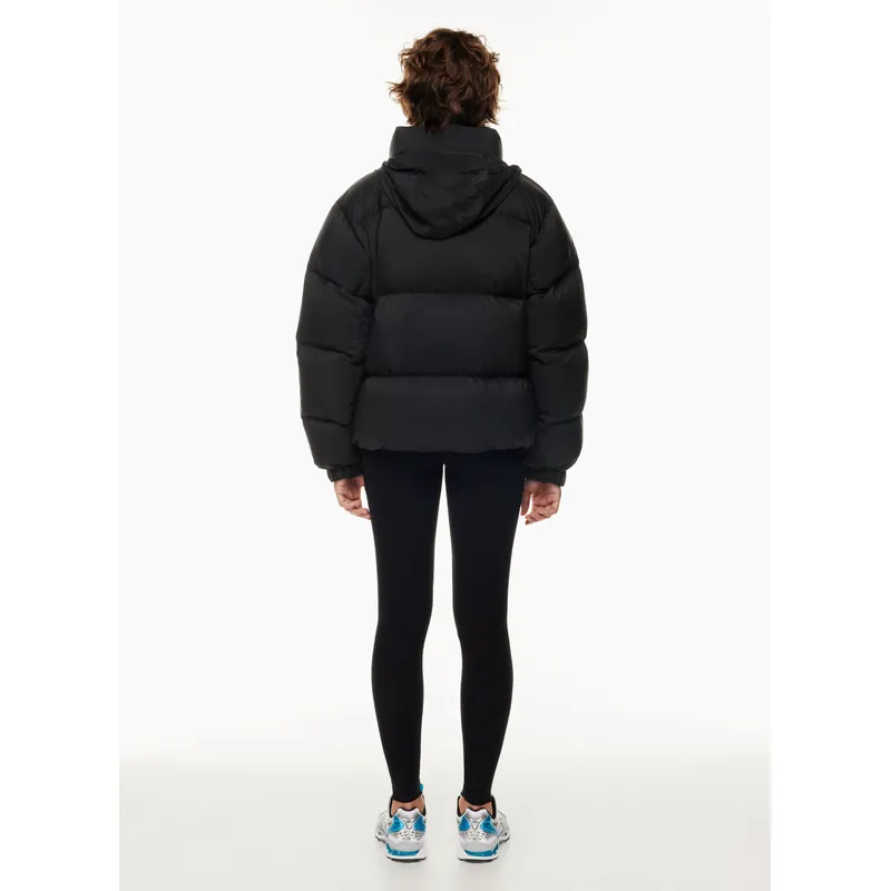 Black Lightweight Zipper Down-Filled Jacket | Stylish and Cozy Outerwear