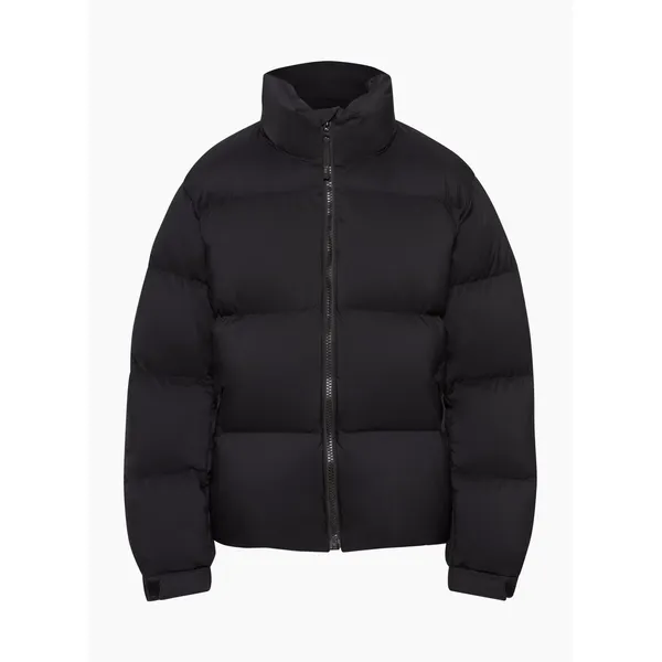 Black Lightweight Zipper Down-Filled Jacket | Stylish and Cozy Outerwear