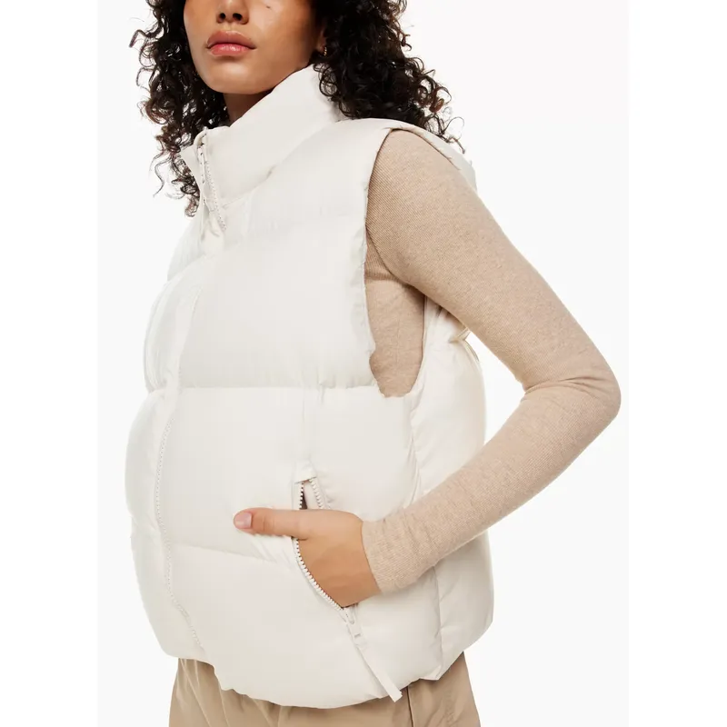 Women’s Winter Short Down Vest | Zipper Stand Collar Sleeveless Jacket
