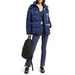 Trimmed Padded Hooded Jacket | Shiny Padded Vest Hooded Blue